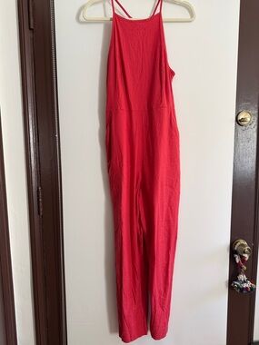 Women’s Red Sleeveless Jumpsuit